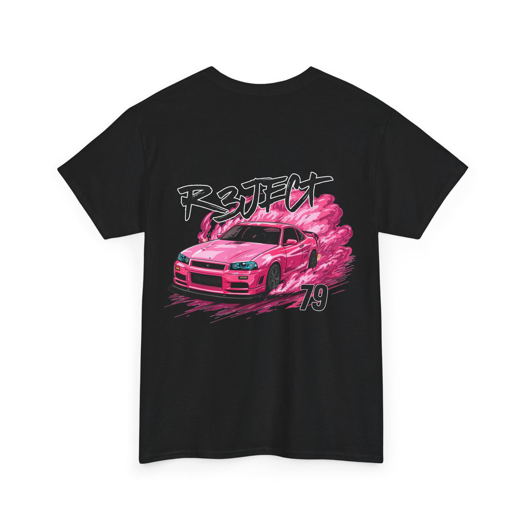 R3ject T-Shirt Pink Skyline '79' Graphic Tee