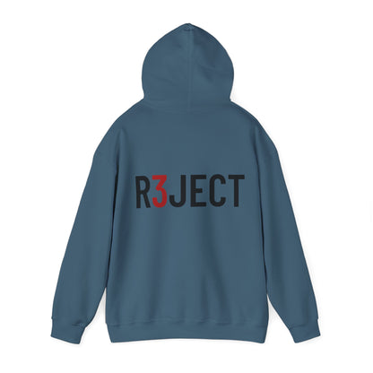 R3JECT back slogan Hooded Sweatshirt