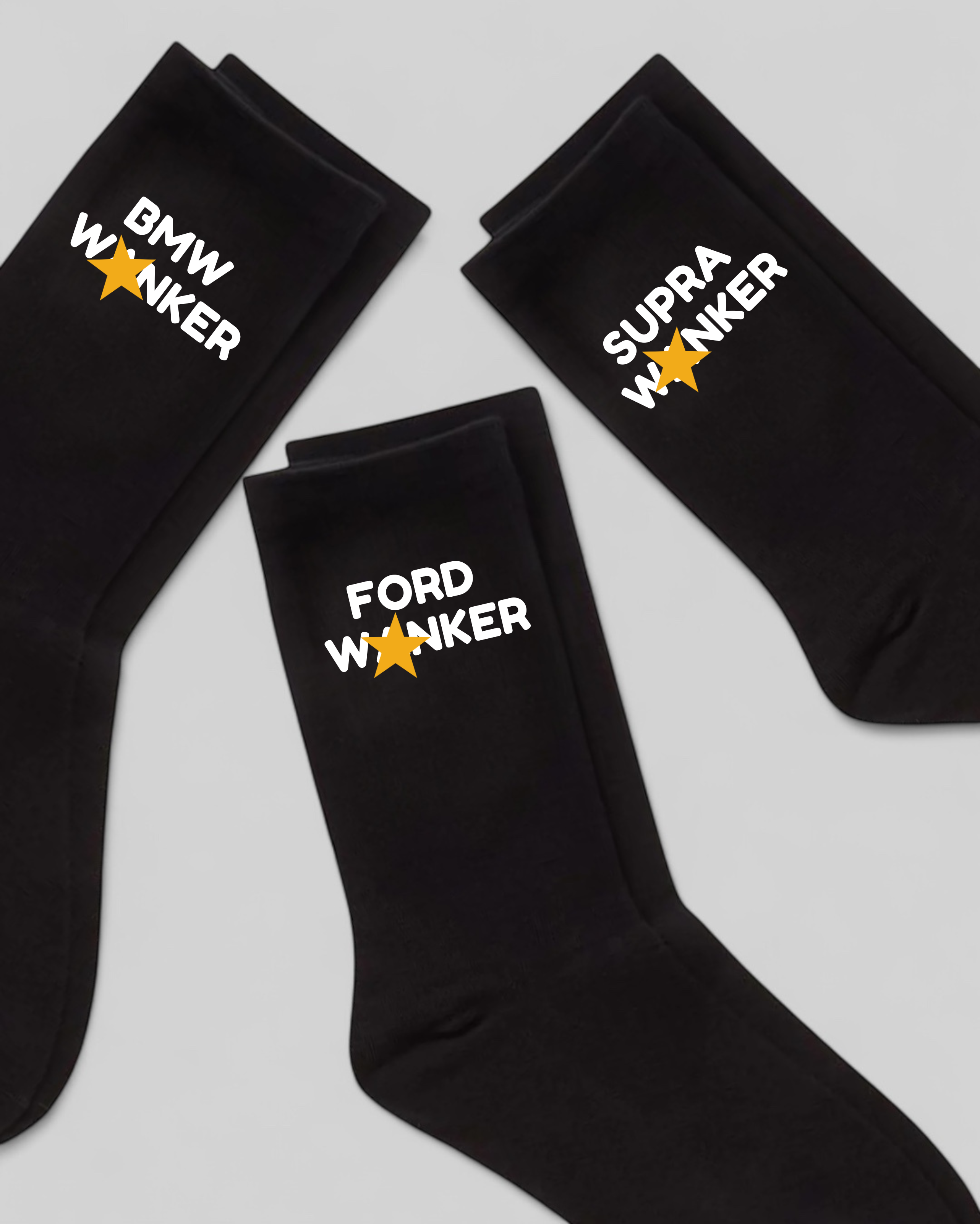 Personalized W*nker Socks – Add Your Car Make
