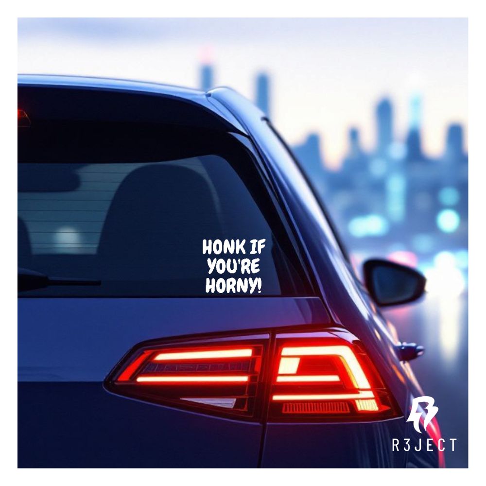 Honk If You're Horny Car Sticker.