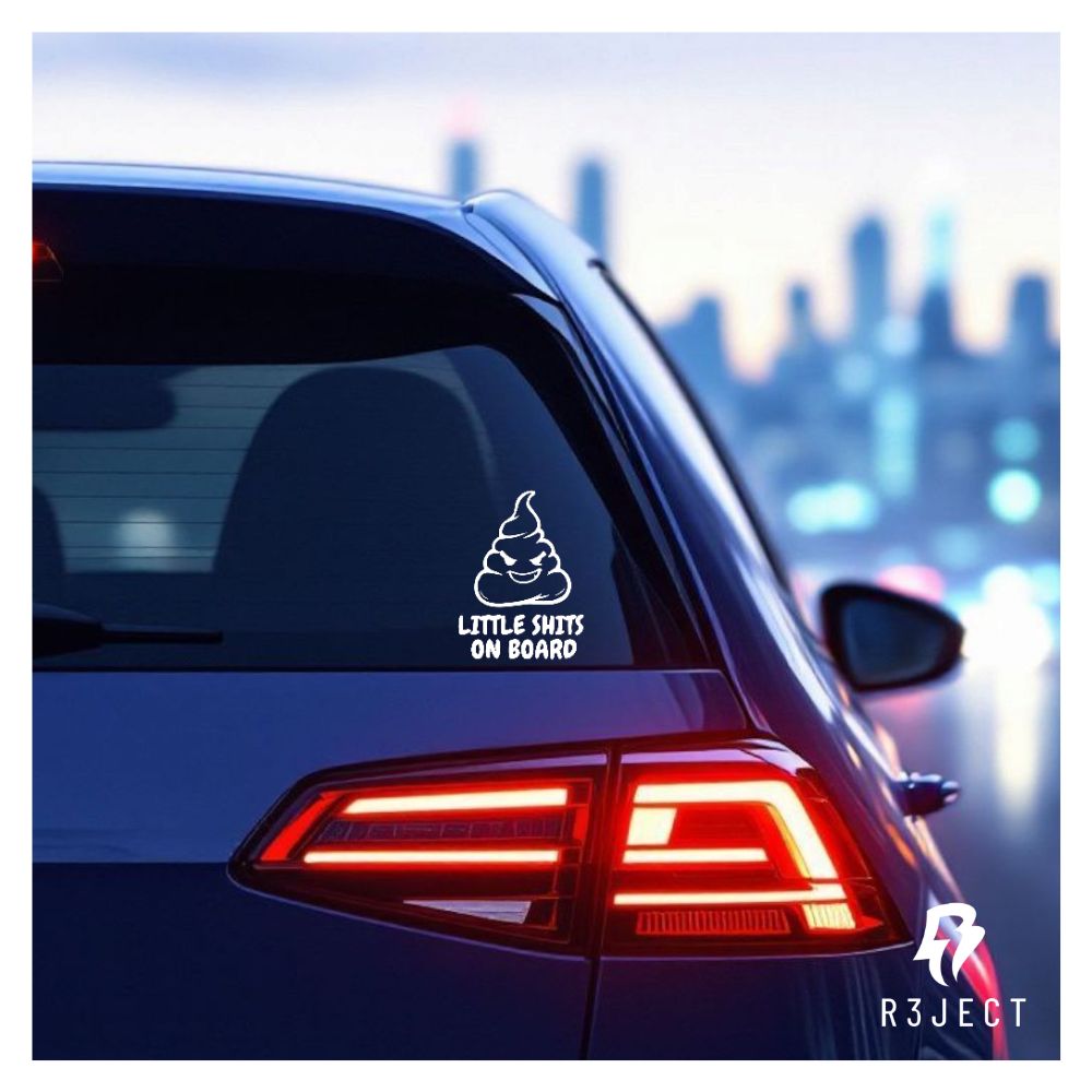 Little Sh**s On Board Car Sticker.