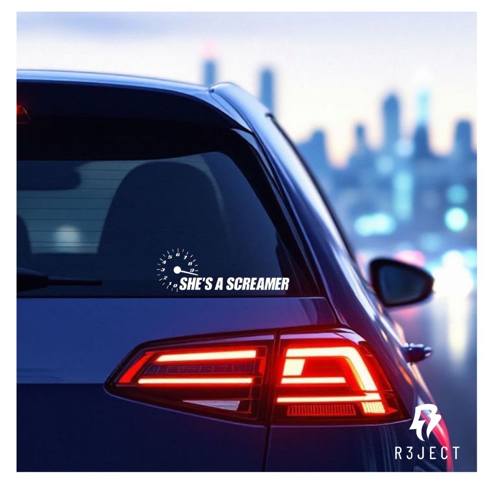 She's A Screamer Car Sticker