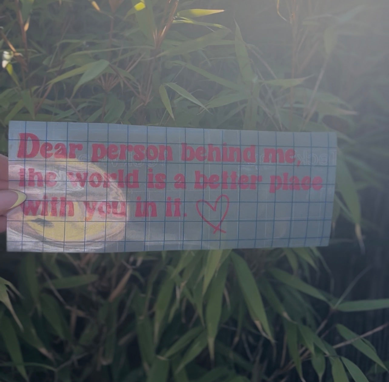 Dear person behind me Car Sticker