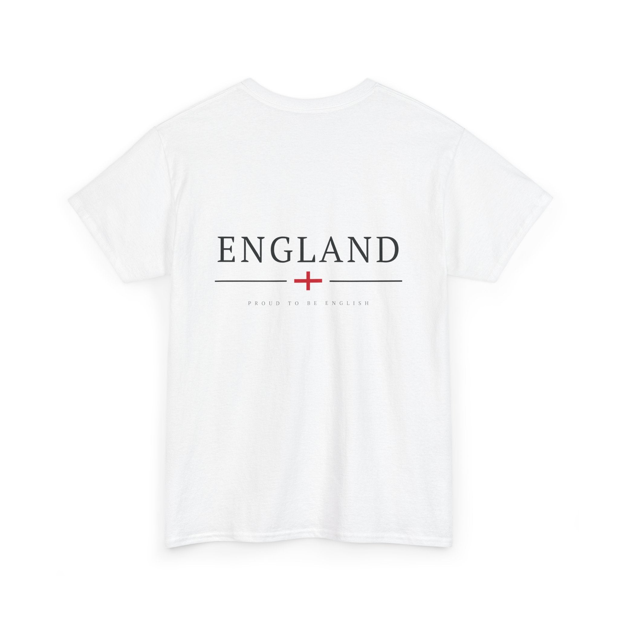Proud to Be English T-Shirt – England St. George’s Cross with R3ject Logo (White Heavy Cotton Blend)