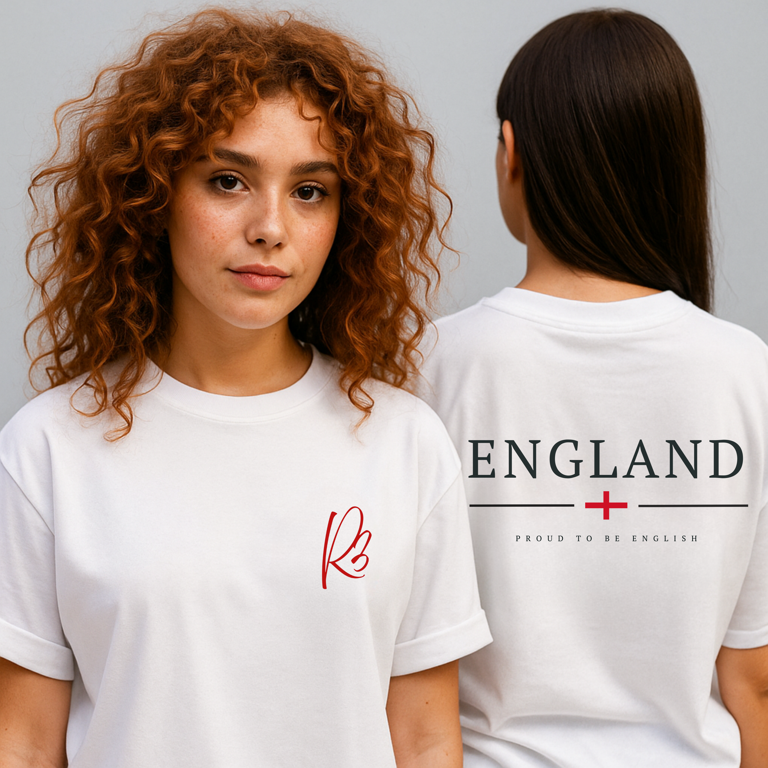 Proud to Be English T-Shirt – England St. George’s Cross with R3ject Logo (White Heavy Cotton Blend)