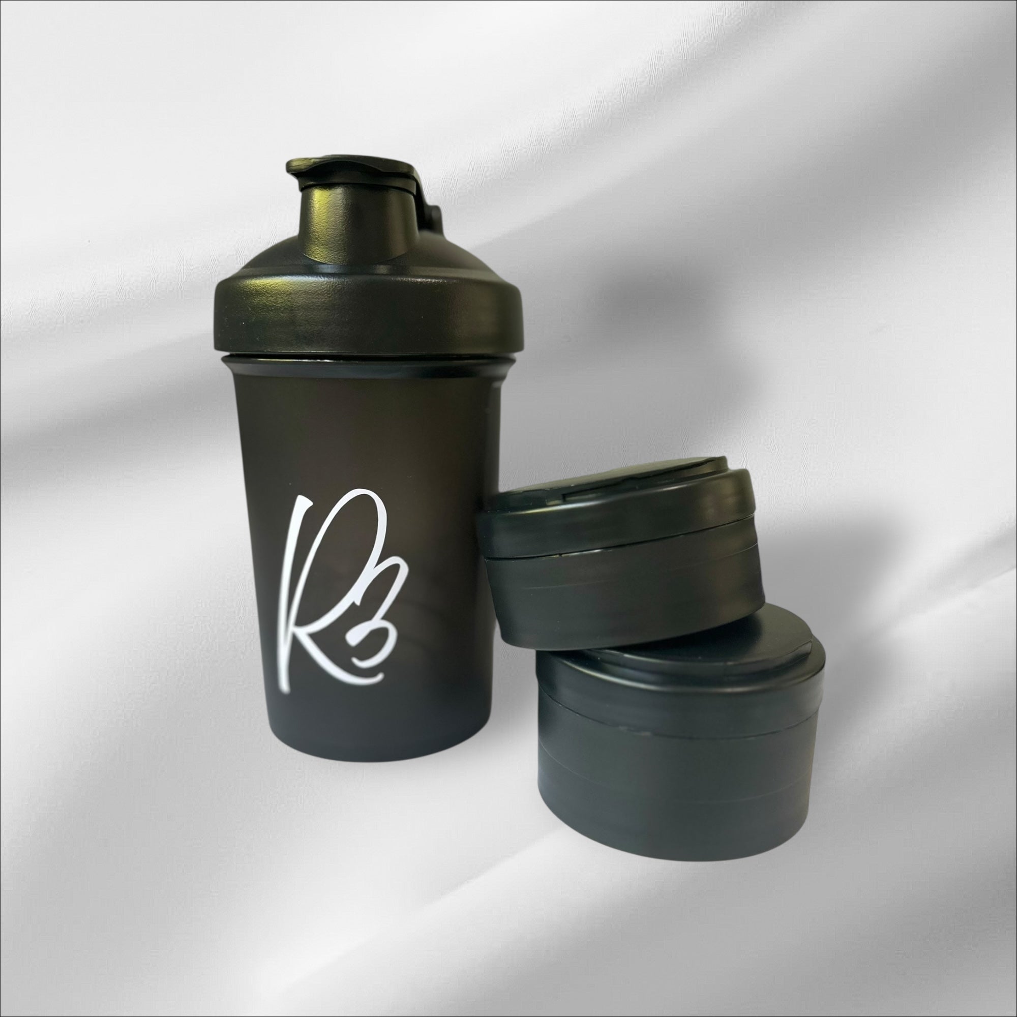 R3 Dual-Compartment Protein Shaker Bottle – Black | Storage for Powder & Supplements