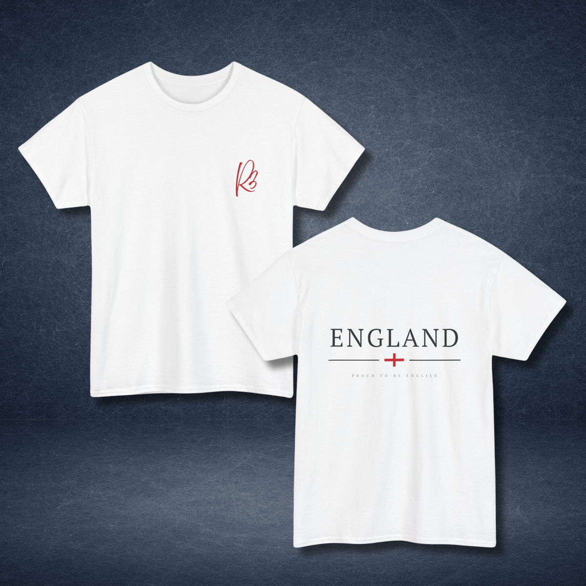 Proud to Be English T-Shirt – England St. George’s Cross with R3ject Logo (White Heavy Cotton Blend)